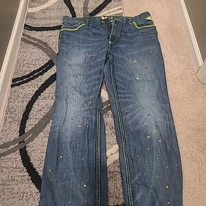 COOGI Vintage Y2K Paint Splattered Mens Jeans Size 38x34